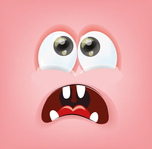 Cara de desenho animado com emoção — Vetor de Stock