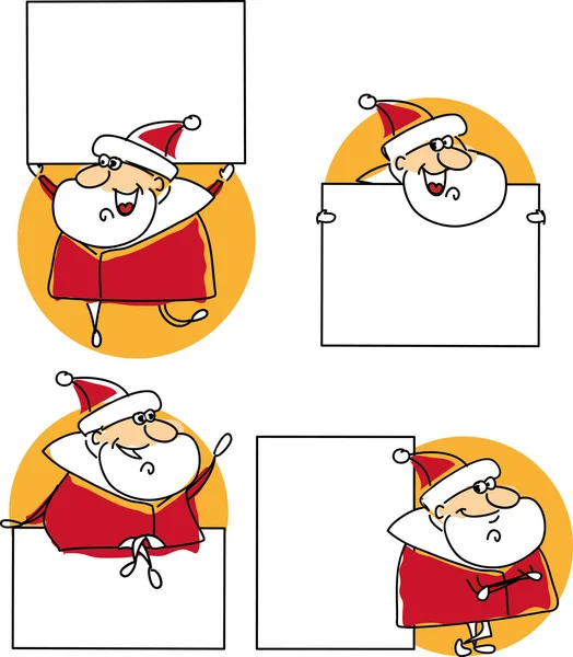 Set of cartoon santa claus — Stock Vector