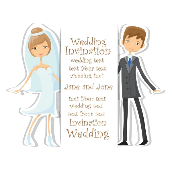 Cartoon-Hochzeitsbild — Stockvektor