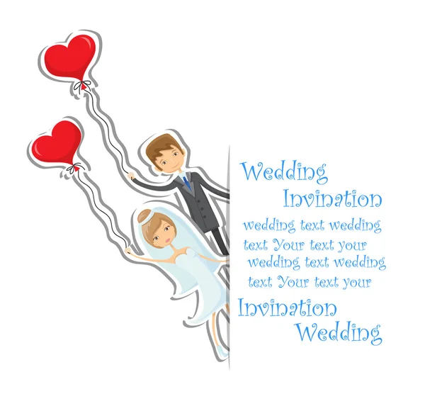 Cartoon wedding picture — Stock Vector