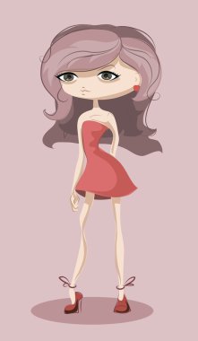 karikatür moda kız