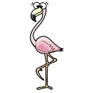 sevimli çizgi flamingo