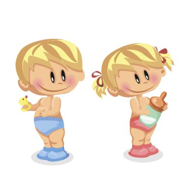 erkek bebek ve bebek kız