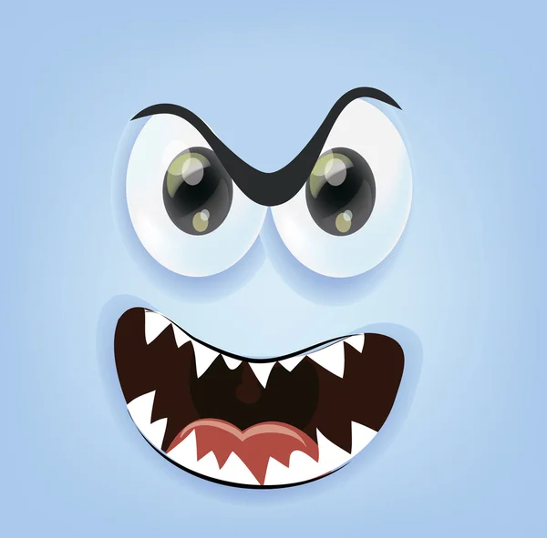 Cartoon angry face — Stock Vector