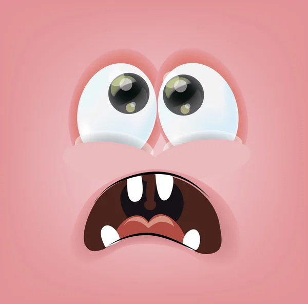 Cartoon face with emotion — Stock Vector