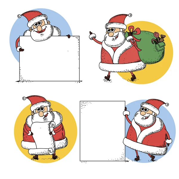 Set of cartoon santa claus — Stock Vector