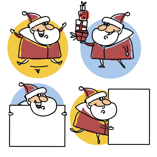 Conjunto de dibujos animados santa claus — Vector de stock