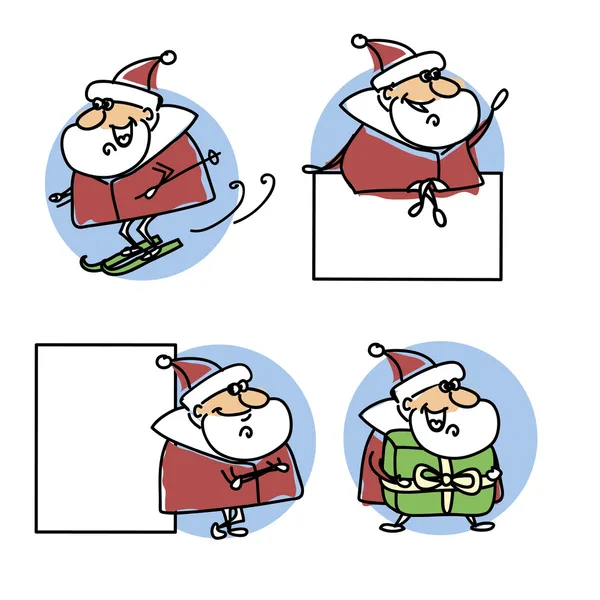 Set di cartoni animati Babbo Natale — Vettoriale Stock