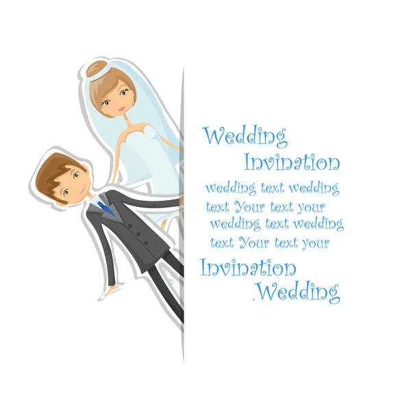 Imagen de boda de dibujos animados — Vector de stock