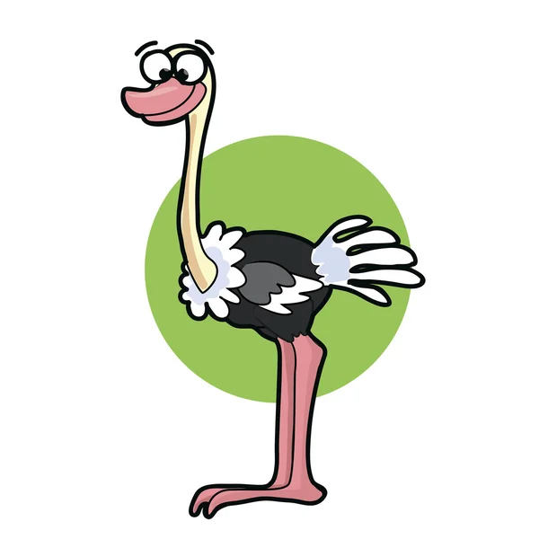 Caricatura garabato avestruz — Vector de stock