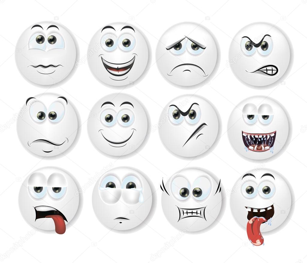 Cartoon faces with emotions