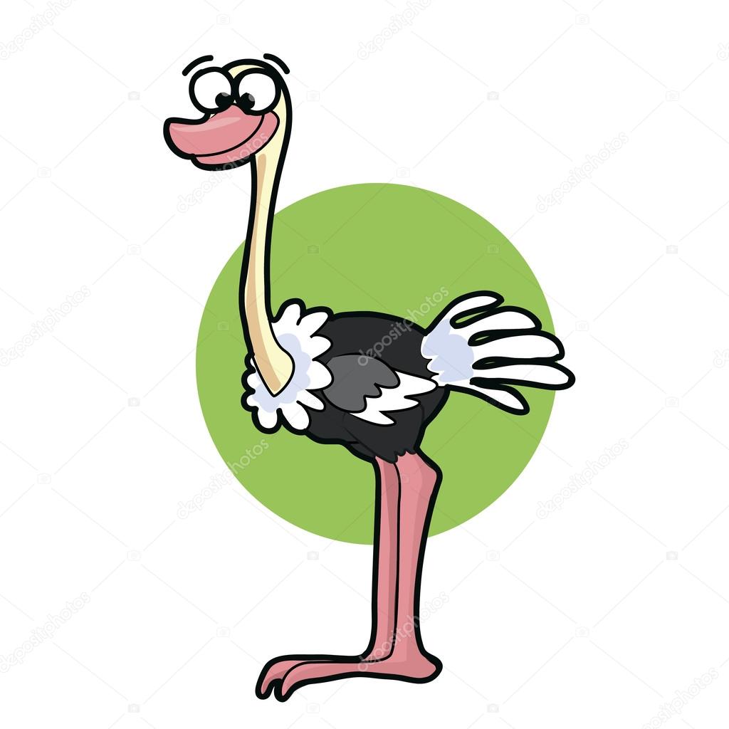 Cartoon doodle ostrich