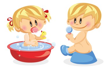 erkek bebek ve bebek kız
