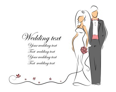 Gelin ve damat silüeti