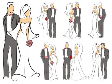 Gelin ve damat silüeti
