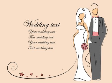 Gelin ve damat silüeti