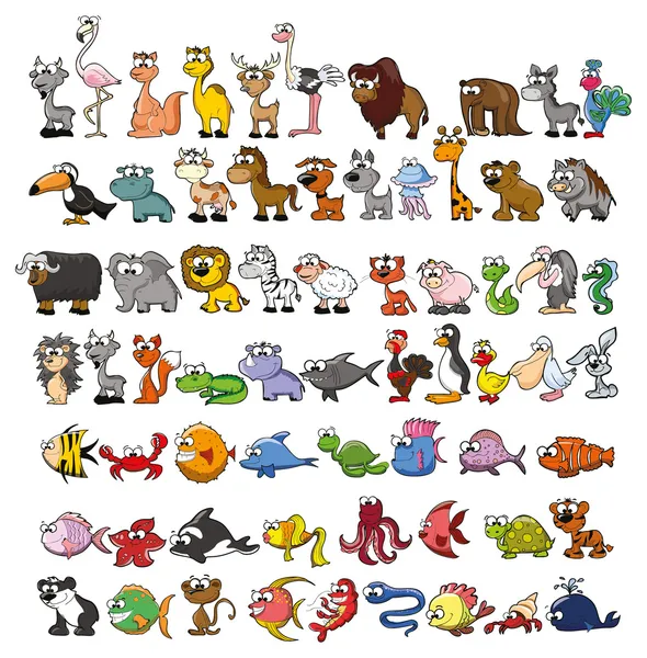 Animales de dibujos animados — Vector de stock