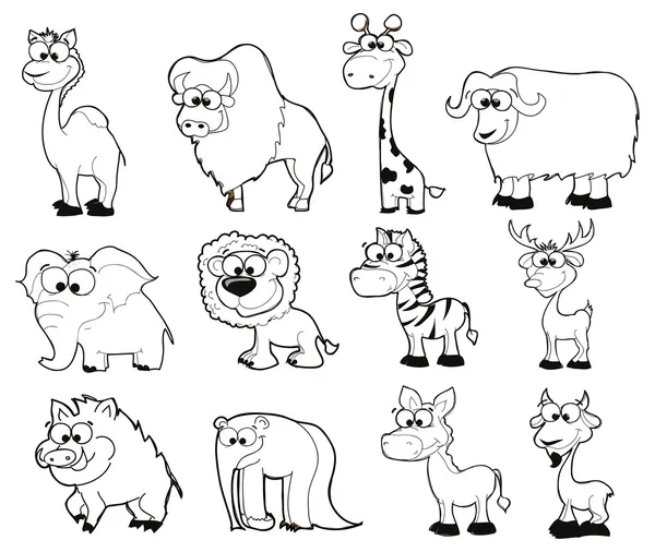 Animales de dibujos animados — Vector de stock