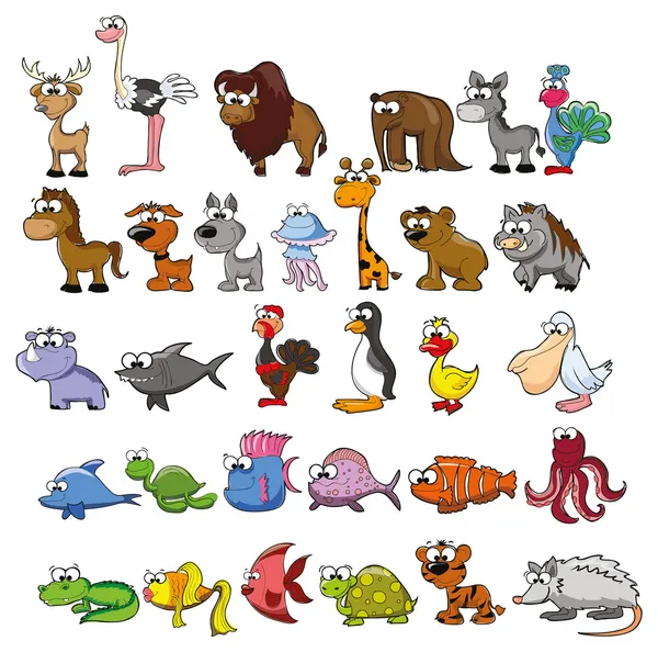 Animales de dibujos animados — Vector de stock