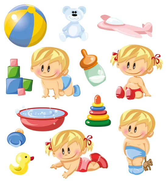 Babys and nursery accessories — Stock Vector