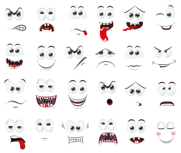 Cartoon faces with emotions