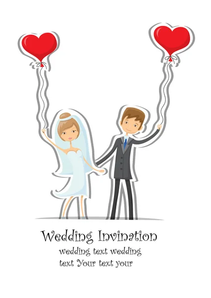 Bride and groom in love — Stock Vector