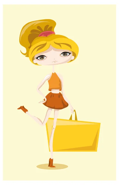 Chica de moda — Vector de stock