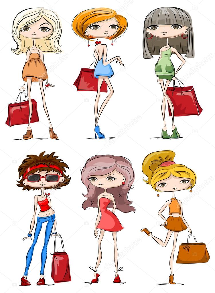 Fashion girls in different country