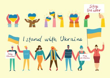 Ukrayna 'nın yanındayım. İnsanlar bayrak renkleriyle Ukrayna 'yı destekliyor. Savaş yok. Kalbinde Ukrayna.