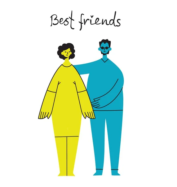 Background Happy Diverse Hugging People Concept Friendship Day Unity Celebration — Image vectorielle