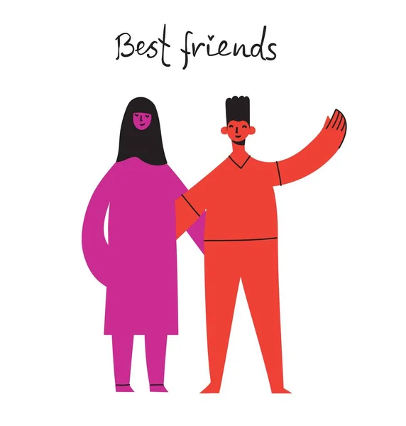 Background Happy Diverse Hugging People Concept Friendship Day Unity Celebration — стоковый вектор