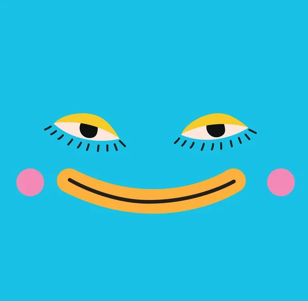 Crazy Abstract Comic Character Face Bright Colors Cartoon Style Vector — Image vectorielle