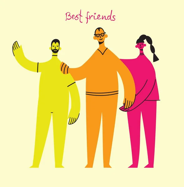 Background Happy Diverse Hugging People Concept Friendship Day Unity Celebration — стоковый вектор
