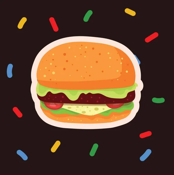 Vintage Sandwiches Poster Vector Illustration Bright Background Retro Style — Stockvector