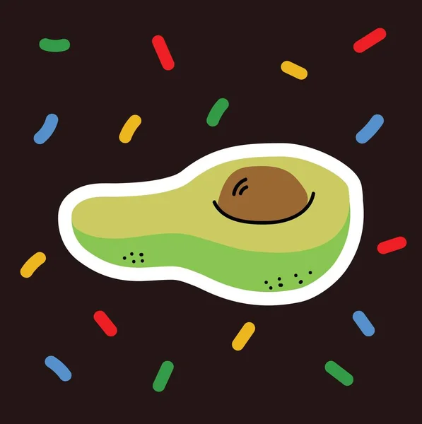 Avocado Character Illustration Cartoon Crazy Cute Vector Illustration — 图库矢量图片