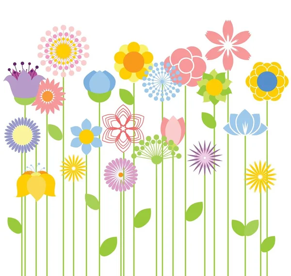 Abstract Decorative Flower Icons Design Elements Set Vector Art Illustrations — ストックベクタ