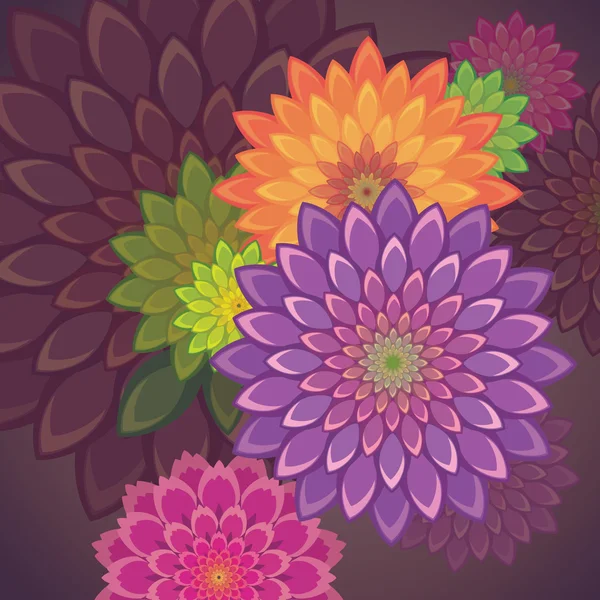 充满活力的花背景 — 图库矢量图片