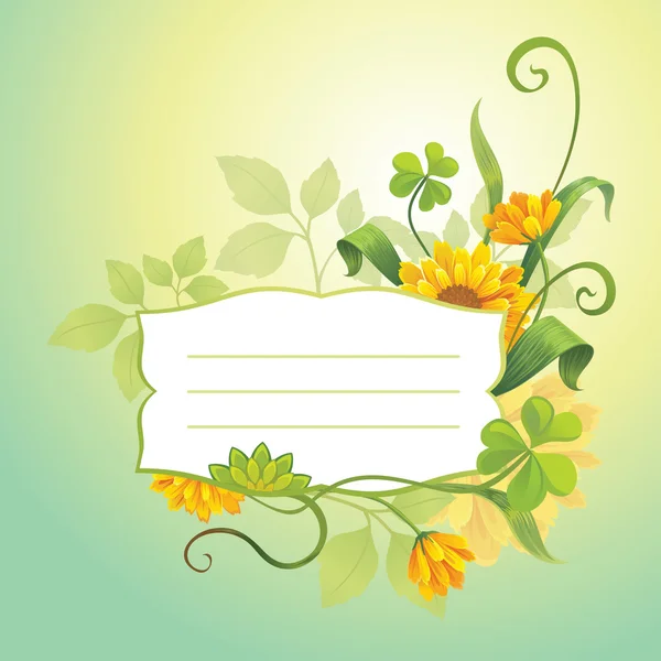 Floral label tag — Stock Vector
