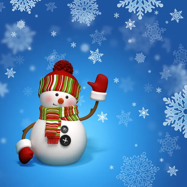 Sneeuwpop sneeuwvlokken — Stockfoto