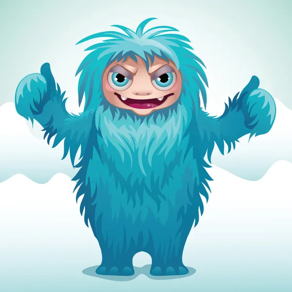 Monstro assustador yeti — Vetor de Stock