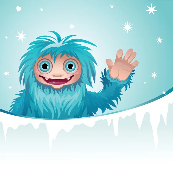 Monstre d'hiver yeti — Image vectorielle