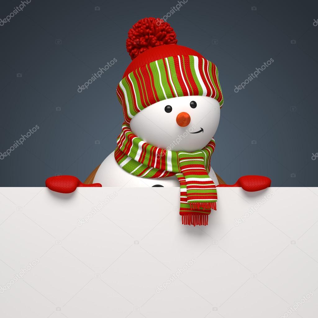 Snowman banner. Christmas greeting