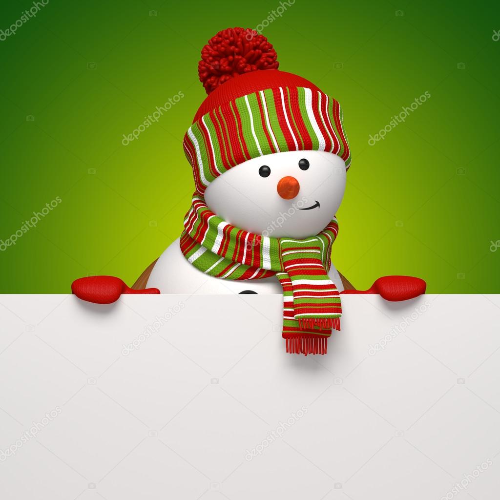 Snowman banner. Christmas greeting