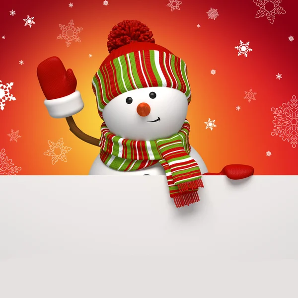 Snowman banner. — Stock Photo, Image