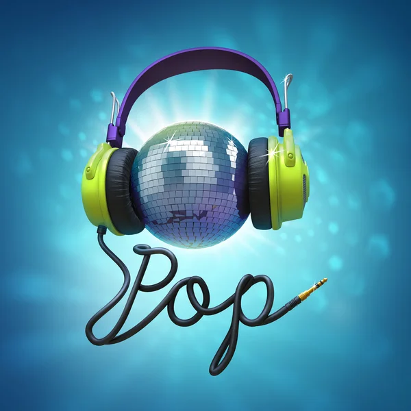 Casque boule disco musique pop — Photo