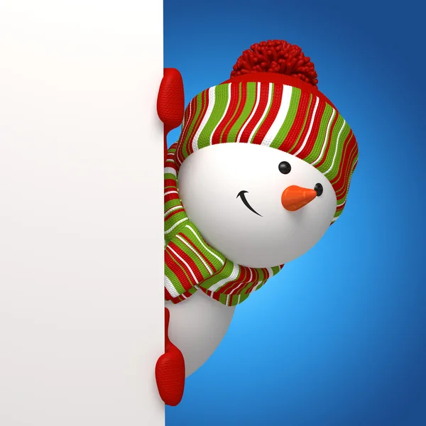 Snowman banner. Christmas greeting — Stock Photo, Image