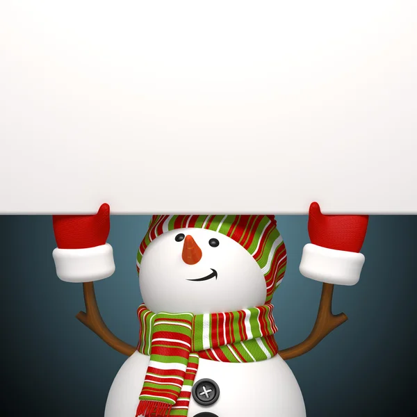 Snögubbe banner. jul hälsning — Stockfoto