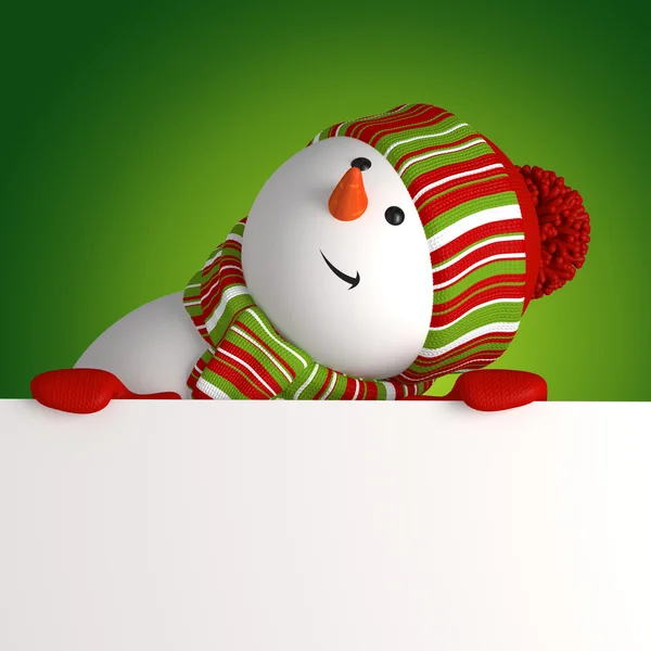 Schneemannbanner. Weihnachtsgruß — Stockfoto