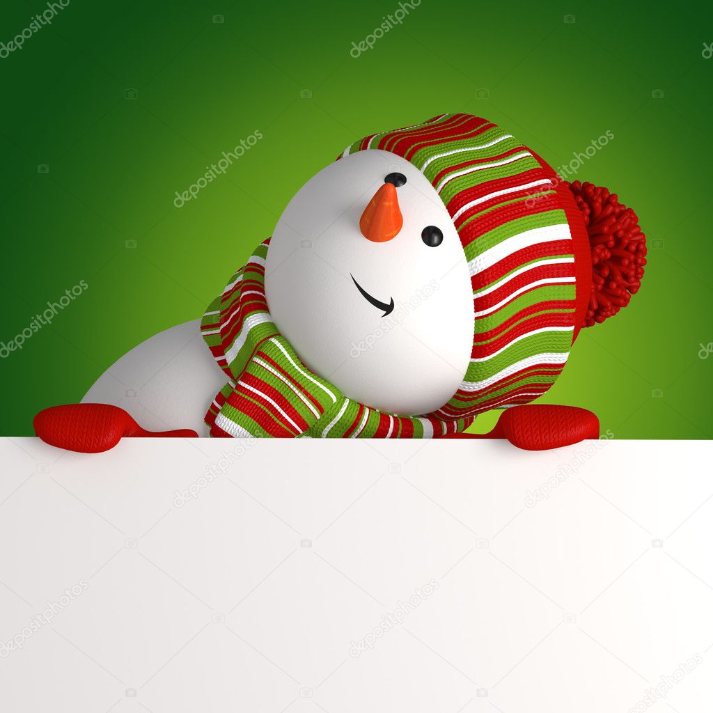 Snowman banner. Christmas greeting