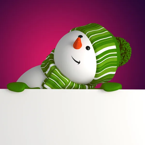 Banner natalizio pupazzo di neve — Foto Stock